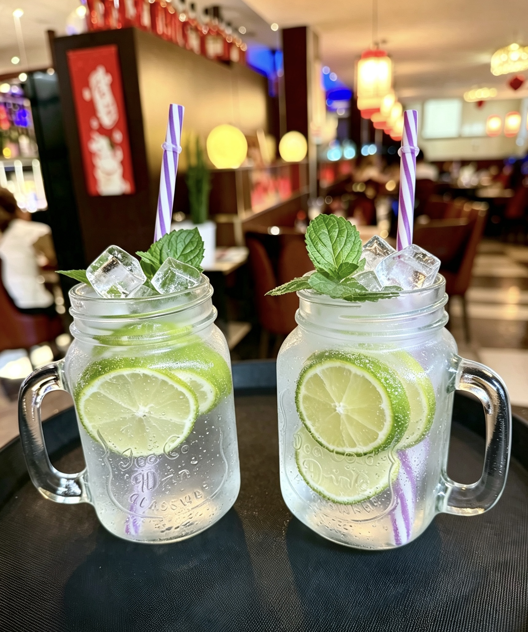 Holunder-Limetten-Getränk bei Asia City